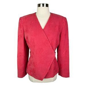 Vintage Christian Dior Red Wrap Front Blazer - Size 6